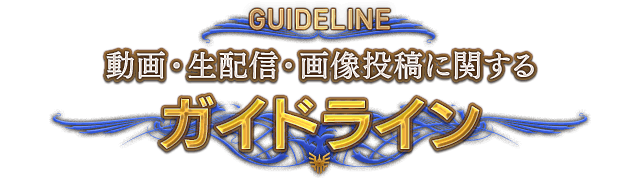 GUIDELINE 動画・生配信・画像投稿に関するガイドライン