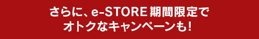 さらに、e-STORE 期間限定でオトクなキャンペーンも！