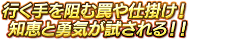 行く手を阻む罠や仕掛け！知恵と勇気が試される！！