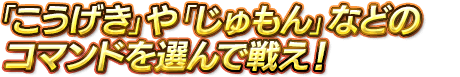 「こうげき」や「じゅもん」などのコマンドを選んで戦え！